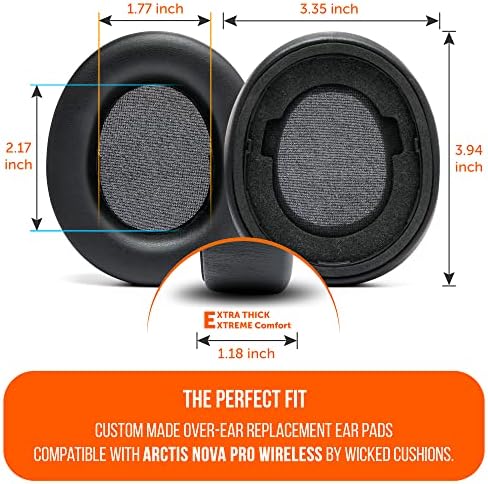 Upgrade Your Sound: WC Premium Replacement Earpads for Steelseries Arctis Nova Pro Wireless by Wicked Cushions | Enhanced Comfort with Thick, Soft Leather & Superior Durability | Red Camo Design for Distinctive Style & Optimal Sound Isolation