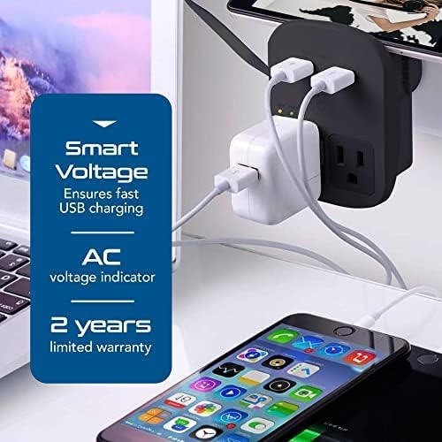 Compact Travel Power Adapter Set for Brazil, Peru & Chile – 20 W Dual USB & USB-C Charger with 2 USA Sockets – Fast Charging with Type C & N Attachments – Portable Plug Converter for Global Travelers – Stay Connected Anywhere
