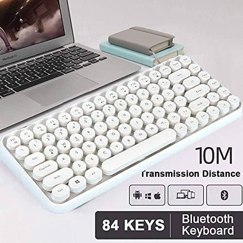 FELICON Retro Mini Wireless Bluetooth Keyboard – Portable 84-Key Typewriter Design for Android, i Pad, Windows & PC – Perfect Companion for Home & Office with Enhanced Compatibility and Rechargeable Battery
