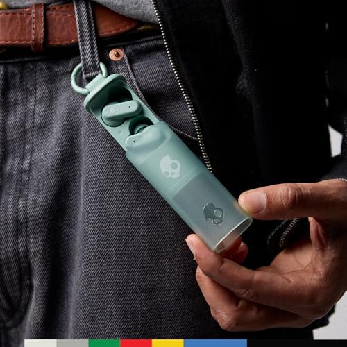 Skullcandy Dime Evo Wireless Earbuds – Premium Bluetooth Headphones with 36-Hour Battery, Noise Isolation for Superior Sound Quality, Hands-Free Microphone & Compact Clip Case – Ideal for i Phone & Android Users – Bone Color