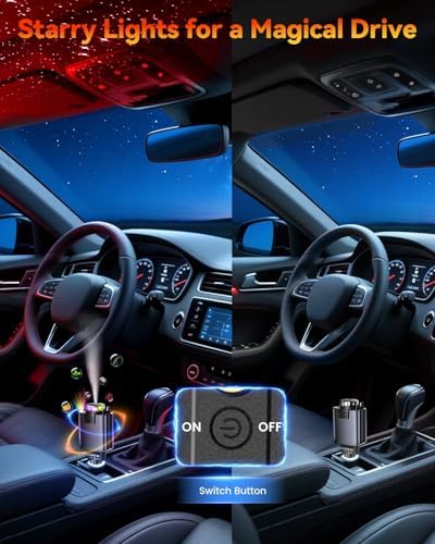 Transform Your Drive with a Multi-Port Retractable Car Charger & Air Freshener Diffuser – Fast USB-C Charging with Star Lights for i Phone & More – Ultimate Car Accessory for Enhanced Ambiance and Organization