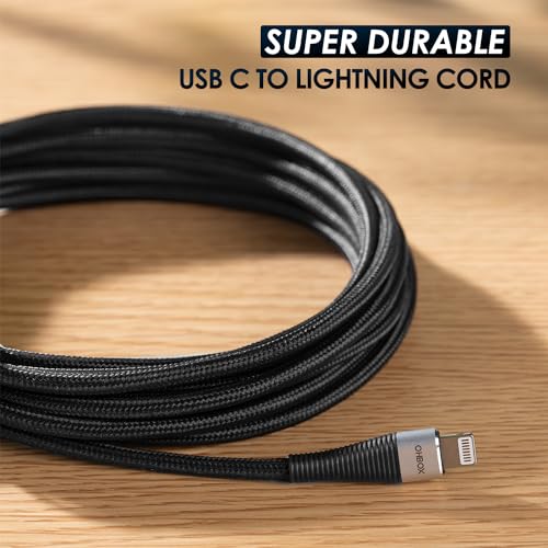 15 FT Extra Long i Phone Charger Cable – Apple MFi Certified Braided Lightning Cable for Fast Charging – Compatible with i Phone 14 Pro Max, 13, 12, 11, X, XR, XS, SE, 8, 7, 6, 5 & i Pad – Durable Black Design for Ultimate Convenience and Mobility