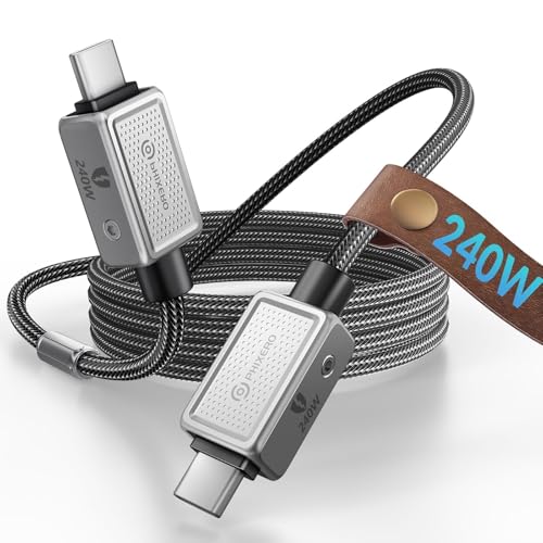 PHIXERO 240 W USB C to C Cable – Premium Zine Alloy, 3.3 Ft for High-Speed Charging & Data Transfer – Universal Compatibility for Laptops, Smartphones & Tablets – Durable & Flexible Design for Home & Office Use