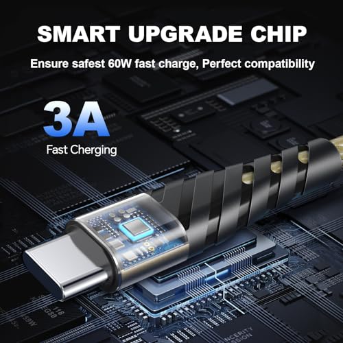Transform Your Charging Experience with 5-Pack 6.6 FT USB C to USB C Cables – High-Speed 60 W Fast Charge, Durable Nylon Braided Design, and Universal Device Compatibility for i Phone, Mac Book, Samsung, and More!