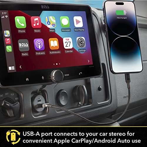 Scosche Power Volt 27 W USB PD 3.0 Type-C Car Charger for Apple Car Play & Android Auto – Ultra-Fast Charging with USB-A to USB-C Adapter for Cars, Trucks & Motorcycles – Compact, Versatile Power Solution for All Devices