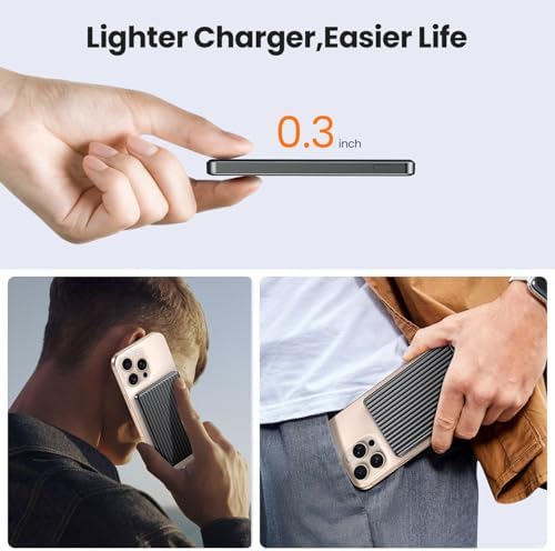 Compact Magnetic Power Bank 5000 m Ah with 20 W Fast PD Charging | Ultra-Slim Design for i Phone 16/15/14/13/12 Pro Max | Lightweight Travel Charger with Enhanced Magnetic Attachment | Advanced Lithium-Polymer Battery & Safety Temperature Control | Effortless Wireless Charging Anywhere | Essential Accessory for On-the-Go Users