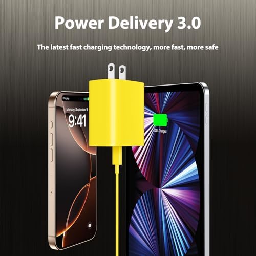 Ultimate 10 FT USB-C Fast Charging Kit for i Phone 16 and 15 – 20 W Power Adapter & Extra Long Cord for Rapid Charging of i Pads and Android Devices – Enhanced Compatibility and Durability for Everyday Use