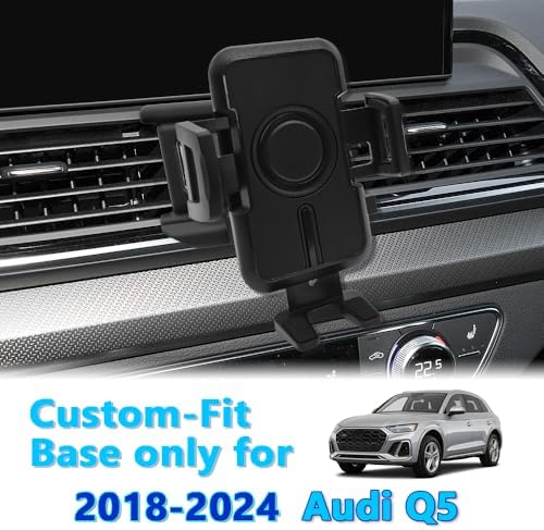 WAAPAK Premium Adjustable Car Phone Holder Mount for 2010-2025 Audi Q5 & SQ5 – Secure Smartphone Cradle with Enhanced Compatibility for Thick Cases, Effortless Navigation & Stylish Interior Upgrade