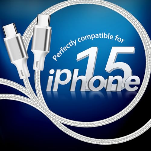 High-Speed 10 FT USB C to USB C Charger Cable – Durable Nylon Braided 3-Pack for Rapid 60 W Charging – Compatible with i Phone 15/16, i Pad Pro, Mac Book, Samsung & Google Devices – Sleek Black Design for Ultimate Flexibility and Reliability