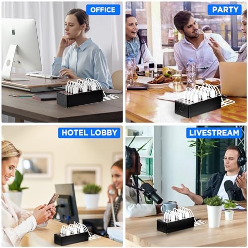 High-Efficiency 24-Port USB Charging Station – 100 W Rapid Multi-Device Power Hub for Hotels, Schools, and Public Spaces – Enhanced Compatibility and Safety Features for Fast Device Charging