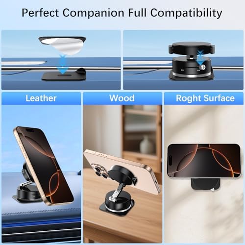Upgrade Your Drive with the Next-Gen 2-in-1 Magnetic Car Phone Holder – Superior Grip & Versatile Hook Clip for All Smartphones – Effortless Hands-Free Navigation in Elegant Black for Enhanced Safety and Style