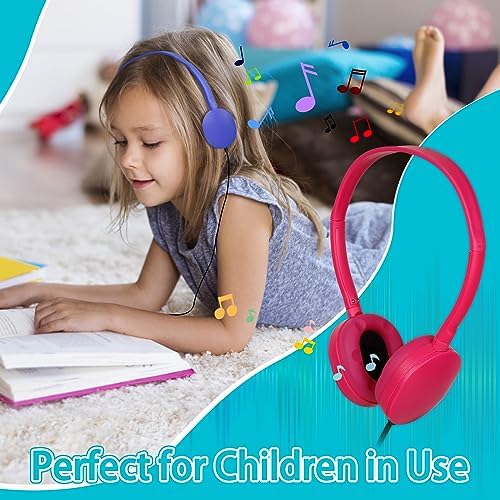 Bulk 18-Pack Kids Over-Ear Headphones – Durable Wired Classroom Headphones for Enhanced Learning & Engagement – Colorful, Comfortable Design with 3.5 mm Compatibility for Boys and Girls – Perfect for Schools, Libraries, and Group Activities