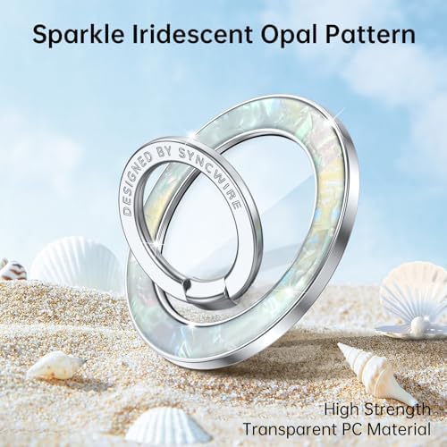 Syncwire Glamorous Magnetic Phone Grip for Mag Safe – Chic Black Diamond Ring Holder & Versatile Rotatable Kickstand – Perfectly Compatible with i Phone 15 Pro Max, 14, 13, 12 & All Android Devices – Secure, Stylish, and Multifunctional Phone Accessory