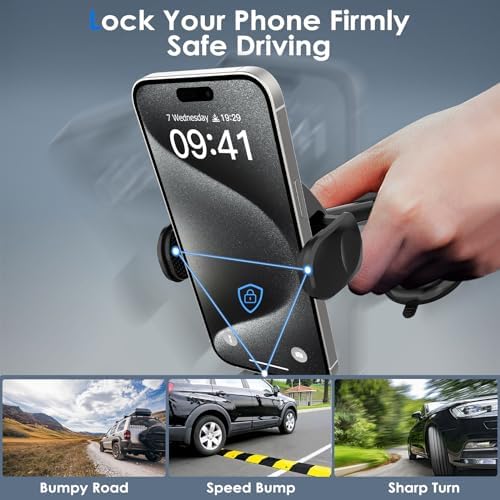 Transform Your Driving Experience with the 360-Degree Rotating Rearview Mirror Phone Holder – Adjustable Fit for 4-7 Inch Smartphones, Sleek Mirror-Black Design for Ultimate Convenience and Safety