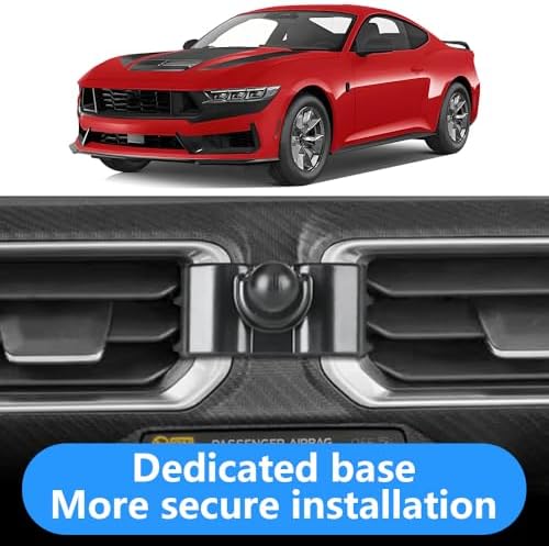 Ultimate Ford Mustang 2024-2025 Phone Holder: Premium Gravity Cradle for Eco Boost GT Dark Horse Coupe – Sleek, Secure, and Seamless Smartphone Integration for Navigation and Entertainment – Universal Compatibility with Quick Installation and Built-in Cable Management
