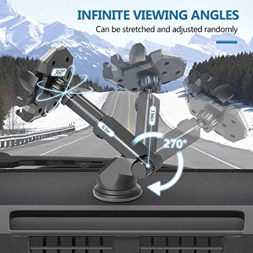 Universal Long Neck Car Phone Holder – Adjustable Mount for i Phone and Samsung with 360-Degree Rotation – Optimal Viewing and Enhanced Safety for Driving – Compatible with XS, XR, S10, LG and More – Easy Installation and Durable Design for Hands-Free Navigation