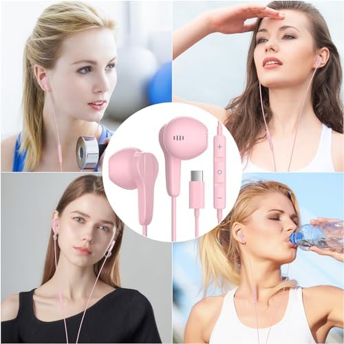 High-Performance USB C Headphones for Samsung S25 Ultra and i Phone 16 – Hi-Fi Stereo Wired Earbuds with Microphone and Volume Control, Magnetic Design for Tangle-Free Storage – Enhanced Compatibility with Galaxy Flip, Pixel 9, S24, S23 FE, and More