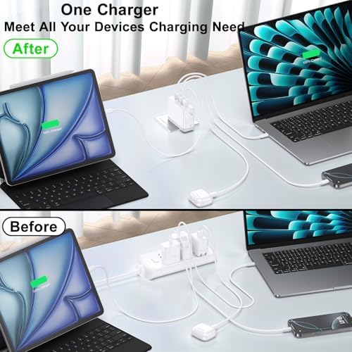 Bangfun 100 W USB-C Power Hub: Ultra-Fast 4-Port Wall Charger for Mac Book Pro, i Phone 16/15, i Pad Pro & Dell XPS – Compact, Foldable, and Versatile Charging Station for All Your Devices