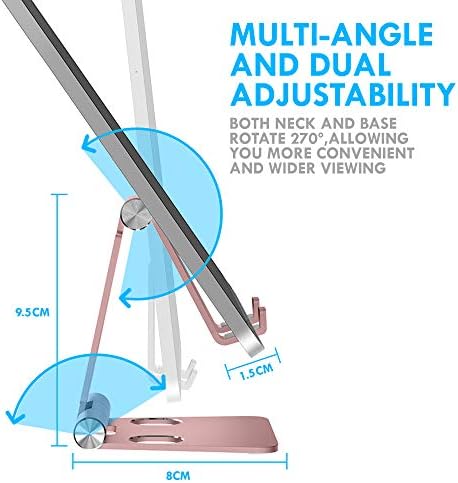 Aduro U-Rise XL Foldable Aluminum Tablet & Phone Stand – Versatile Adjustable Holder for i Phone, i Pad Pro, Nexus, and E-Readers (4-12″) – Premium Stability, Ergonomic Design, and Portable Convenience for Home & Office Use