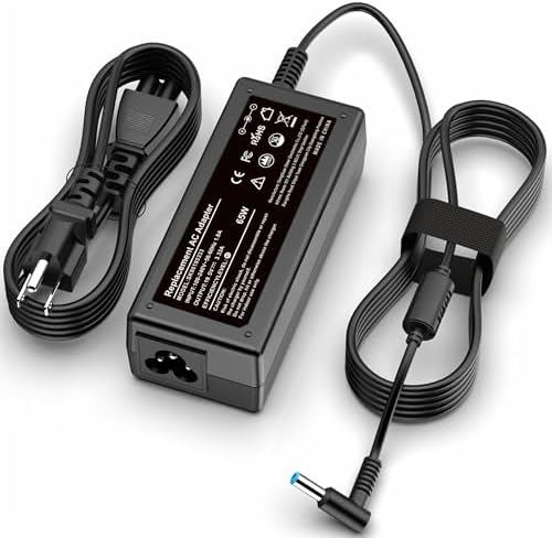 High-Efficiency HP Laptop Power Adapter – 65 W/45 W Smart Blue Tip Charger Compatible with Elite Book, Envy, and Pro Book Models – Advanced Safety Features, Universal Compatibility, and Rapid Charging Performance for Optimal Device Reliability