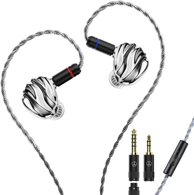 TRN Shell 4 DD Planar Hybrid Earphones – Elevate Your Audio Experience with Customizable Nozzle and 2-Pin Detachable Cable – Perfect for Audiophiles Seeking Unrivaled Sound Quality and Ergonomic Comfort for Daily Listening