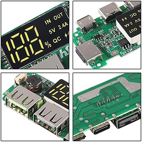 Ultimate Dual USB 18650 Charging Board – 4-Pack Lithium Battery Module with Enhanced Safety Features for DIY Power Bank Creations – Fast Charging at 5 V 2.4 A, Ideal for Versatile Mobile Applications, Overcharge & Short Circuit Protection