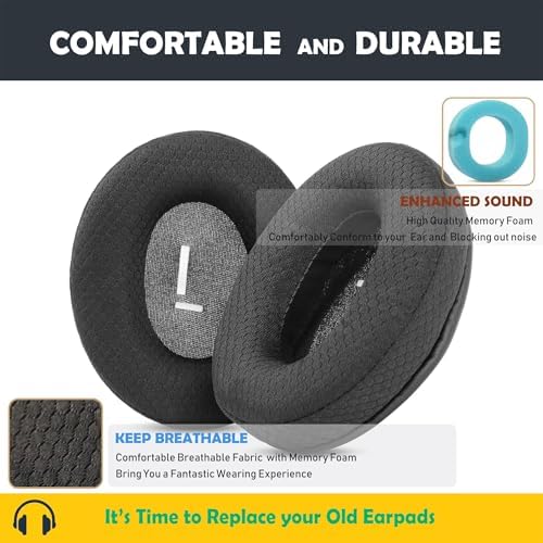 Upgrade Your Listening Experience with Premium Earpads for Avantree AS9 P Bluetooth Headphones – Breathable Fabric & High-Density Foam for Ultimate Comfort and Superior Sound Quality – Perfectly Crafted Replacement Ear Cushions for Audiophiles and Professionals