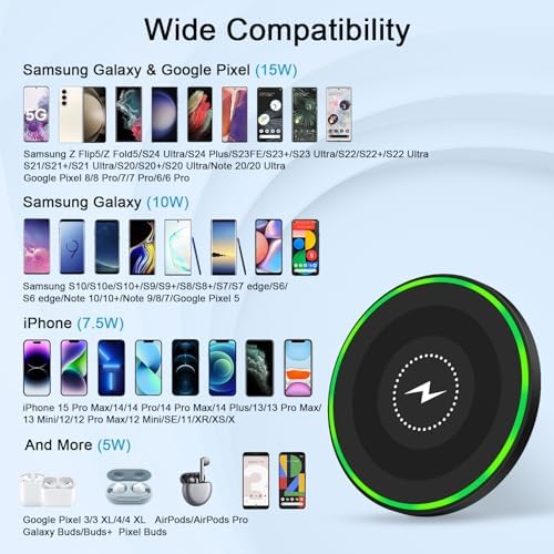 Ultimate Wireless Charging Pad for Samsung Galaxy S24/S25 Ultra and i Phone 15/16 Pro Max – Fast Multi-Device Charger with Enhanced Compatibility and Sleek Design for Effortless Power Management