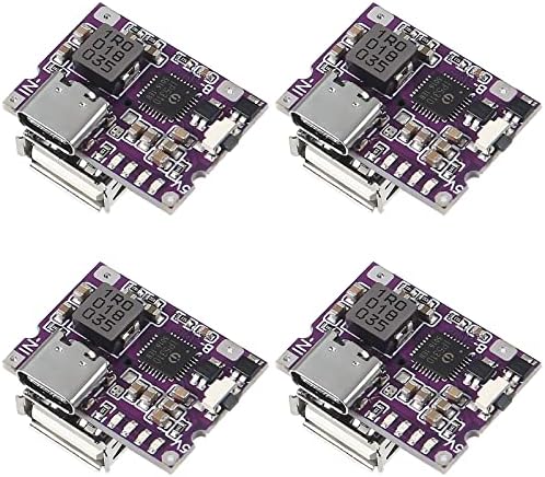 Ultra-Fast Type-C USB Boost Converter Module – 4-Pack 5 V 3.1 A High-Efficiency Charging Kit with Integrated Switch & LED Status Light for Enhanced Mobile Power Bank Functionality and Versatile Device Support