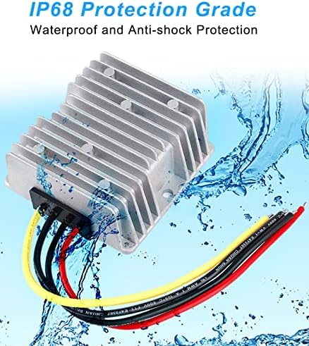 High-Performance 48 V to 12 V DC-DC Step Down Converter by Eagwell – 120 W Power Supply with Built-in Fuse for Maximum Safety – Perfect for Golf Carts, Scooters, RVs, and Marine Use – Reliable Voltage Reduction for Enhanced Device Efficiency and Versatility
