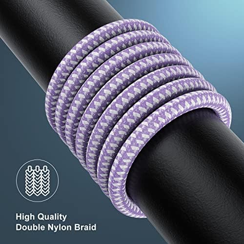 Essri 10 FT Nylon Braided i Phone Charger Cord 2-Pack – Fast Charging Lightning Cable for i Phone 14, 13, 12, 11, X, XS, XR, and 15 – Durable Blue 10 Foot Charging Solution for Ultimate Convenience and Style
