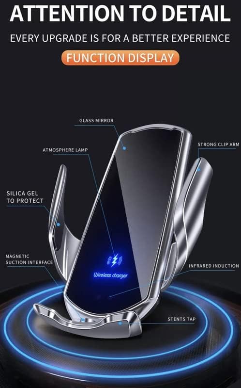 Revolutionize Your Commute with HITech Pro 15 W Qi Fast Car Wireless Charger Holder – Magnetic Air Vent Mount with Dual-Port Adapter for Effortless Charging of i Phone & Samsung Smartphones – Premium Performance and Ultimate Compatibility