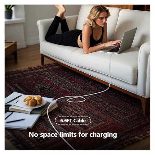 Premium USB C to Magnetic 3 Cable – 2 M for Mac Book Air & Pro (2024/2023) – 140 W Fast Charging with Durable Braided Design – Secure Magnetic Connector for Enhanced Device Efficiency – Ideal for Home, Office & On-the-Go Charging