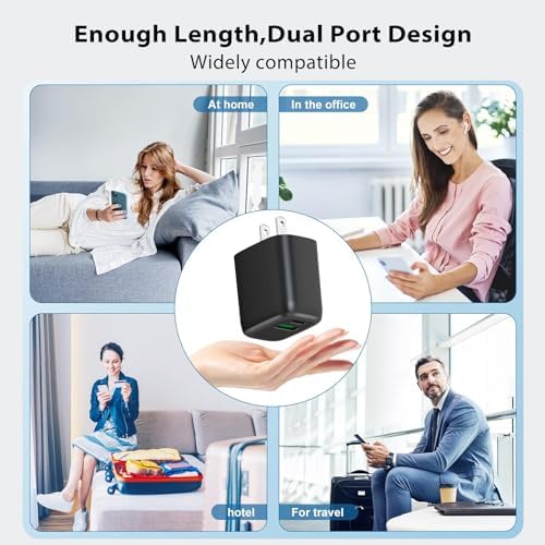 MFi-Certified 20 W Dual-Port USB-C Fast Charger with 5 FT Lightning Cable – Efficient Charging Solution for i Phone 14/13/12/11/XS/XR/X/i Pad/Air Pods Pro – Ideal for Home, Office, and Travel Needs