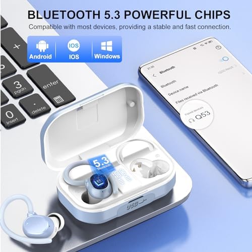 Ultra-Durable Wireless Bluetooth Earbuds with 120-Hour Playtime, Immersive Hi-Fi Stereo Sound, Deep Bass, and HD Microphone – Waterproof IP7, Dual LED Battery Indicator, Quick USB-C Charging for Sports and Active Lifestyles – Enhanced Compatibility for Seamless Connectivity
