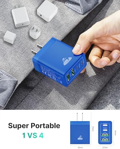 Aiminu 40 W 4-Port USB C Wall Charger Block 3-Pack – Efficient PD Fast Charging Solution for i Phone 15/14/13/12/11/Pro Max, i Pad & Android Devices – Ideal for Home, Travel, and Multi-Device Power Needs