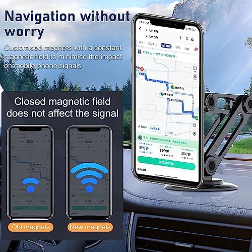 Revolutionary 360° PRO Magnetic Suction Phone Holder for Car – Ultra-Strong Magnet Dashboard Mount for All Smartphones – Compact Alloy Design for Hands-Free Safety and Seamless Navigation – Effortless Installation in Sleek Black Finish – Perfect for Enhanced Road Connectivity and Optimal Viewing Angles