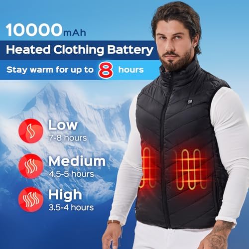 Ultimate 10,000 m Ah Heated Vest Battery Pack – 5 V/2 A Power Bank for Electric Jackets, Coats, and Hoodies – Lightweight USB Charger for All-Day Warmth in Winter Activities – Enhanced Compatibility (Excludes 7.4 V Heated Gear) – Perfect for Outdoor Enthusiasts