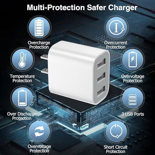 Dual-Pack USB Charger Block – Fast Multiport Wall Charging Adapter for i Phone 16/15/14/13/12/11/10 Pro and More – Compact Power Solution for Home, Office, and Travel – Enhanced Speed and Reliability for All Your Devices