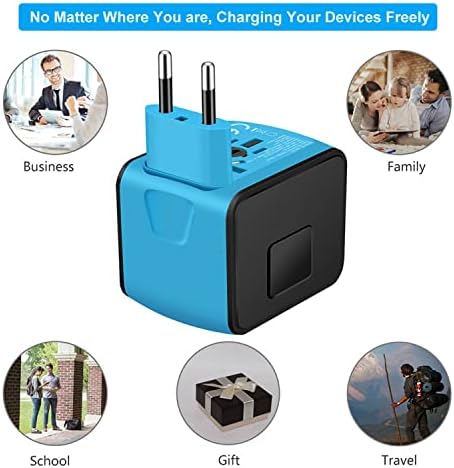 Advanced 7-in-1 Universal Travel Adapter with 35 W PD Fast Charging – Sleek Black & Silver Design for Worldwide Use, Featuring 4 USB-C and 2 USB-A Ports for Effortless Connectivity Across the US, UK, Europe, and Australia – Unmatched Compatibility and Speed for Every Adventure