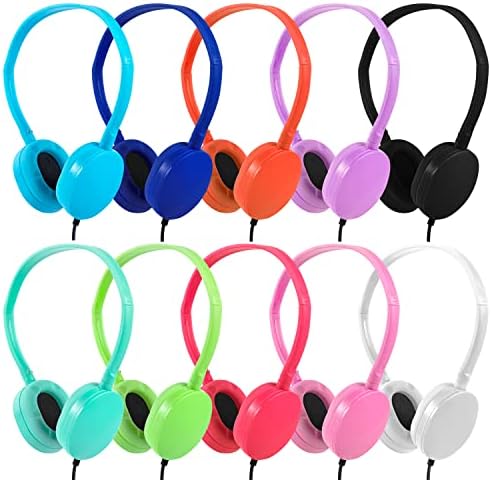 Colorful Classroom Headphones for Kids | Durable 6-Pack Wired Earbuds with Adjustable Fit | Engaging Audio Experience for Enhanced Focus | Compatible with Computers & Chromebooks | Perfect for Group Learning Activities and Young Learners
