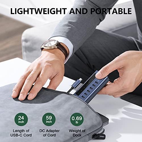 Minisopuru 4-Port USB C Hub – Ultra-Fast 10 Gbps Data Transfer & 20 W Rapid Charging Splitter for Mac Book Pro, i Pad & More – Lightweight Multiport Adapter for Seamless Device Connectivity – Ideal for On-the-Go Professionals
