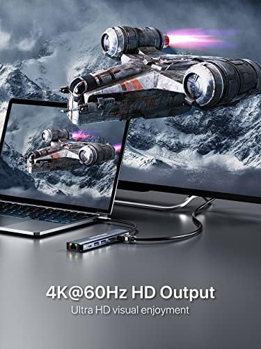 Transform Your Tech Experience with the Dockteck 7-in-1 USB C Hub Multiport Adapter – Ultimate 4 K HDMI, High-Speed Ethernet, 100 W PD Charging, Dual USB 3.0 Ports & SD/TF Card Reader for Mac Book, i Pad, HP, Dell XPS & More – Perfect for Seamless Connectivity and Enhanced Productivity!