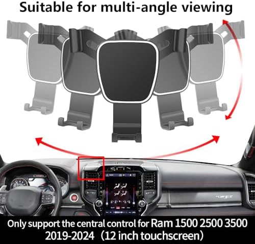 Dodge Ram 1500 & 2500 Premium Car Phone Holder (2019-2025) – Secure Touchscreen Mount for 5 & 8.4 Inch Displays – Enhance Driving Safety with Adjustable Viewing Angles – Durable Mobile Cradle for Effortless Navigation and Hands-Free Use