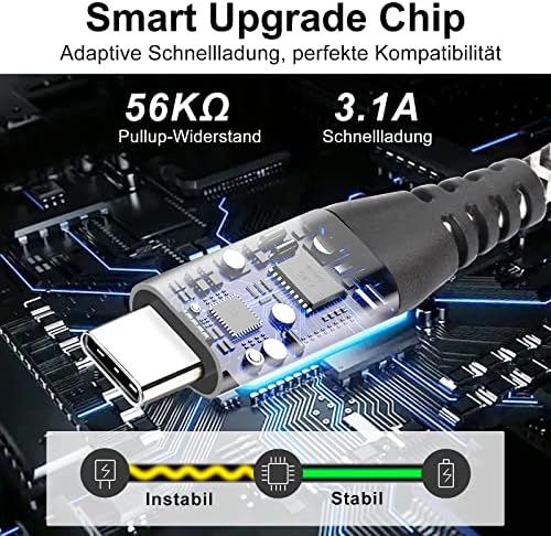 10 FT Braided USB-C Cable for High-Speed Data Transfer and Fast Charging – 10 Gbps USB 3.2 Gen 2 Type C Charger Cord Compatible with Oculus Quest 2, i Phone 16/15 Pro, Samsung Galaxy S23/S22/S21/S20, Moto G9, Pixel 8/7 – Durable and Versatile Connectivity Solution