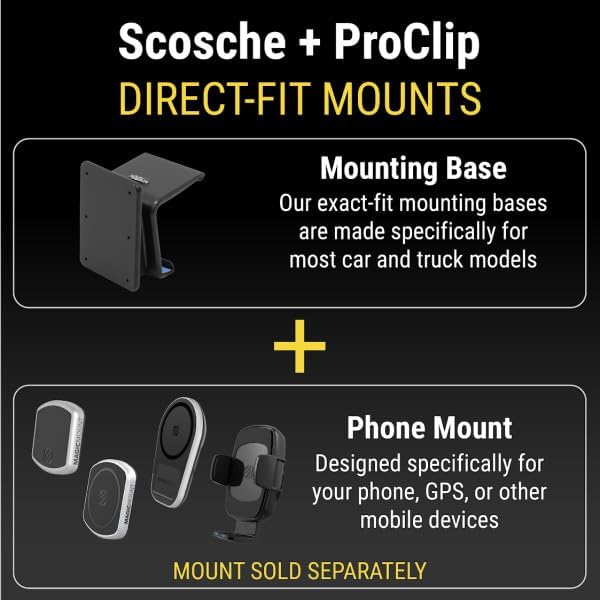 Scosche PC213515 Pro Clip Center Dash Mount for 2013-2018 Dodge Ram Trucks – Premium Vehicle Phone Holder for Enhanced Stability and Accessibility – Sleek Low-Profile Design for Seamless Integration – Ideal for Hands-Free Navigation and Calls – Durable and Long-Lasting Mounting Base Solution for Your Dashboard