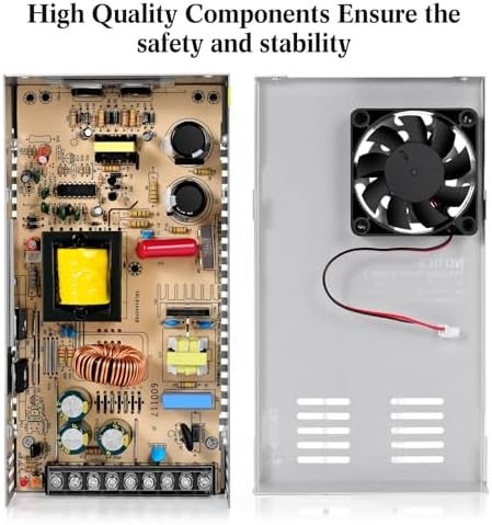 Efficient 12 V 30 A Switching Power Supply – Reliable AC/DC Converter for LED Strips, CCTV Cameras, 3 D Printers & Industrial Equipment – Compact Design with Overload Protection for Optimal Performance and Versatile Applications