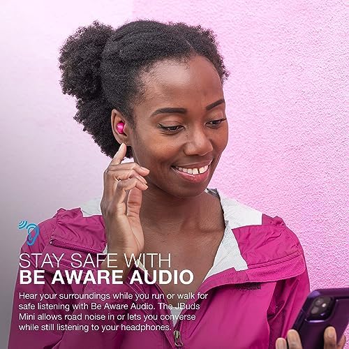 JLab JBuds Mini Tones True Wireless Earbuds – Ultra-Lightweight Bluetooth Earbuds with IP55 Sweat & Dust Resistance, Seamless Multipoint Connectivity for Effortless Device Switching, Enhanced Be Aware Audio for Safety, and Customizable EQ Modes for Superior Sound and Clear Calls, Ideal for Active Lifestyles and Everyday Adventures