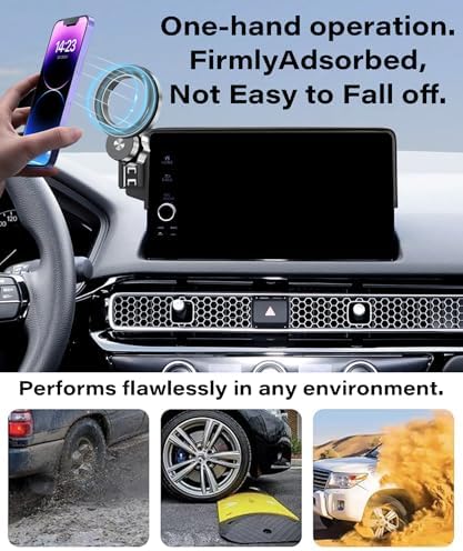 Revolutionize Your Honda Civic Driving Experience with the Premium Magnetic Phone Holder – 360-Degree Rotating Mount for 5/7-Inch Screens | Hands-Free Convenience & Enhanced Safety | Perfect Smartphone Cradle for 2016-2021 Models