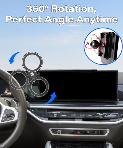 Premium Magnetic Car Phone Holder for 2024-2025 BMW X5/X6 & 2023-2025 X7 – 360° Rotating Smartphone Mount with Secure Clip for 14.9-Inch Touchscreen – Essential Hands-Free Accessory for Safe Driving & Effortless Smartphone Integration
